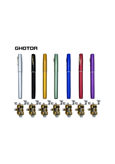 Taşınabilir Cep Teleskopik Mini Olta Kamışı Kalem Şekli Katlanmış Olta Makara Tekerleği İle Red