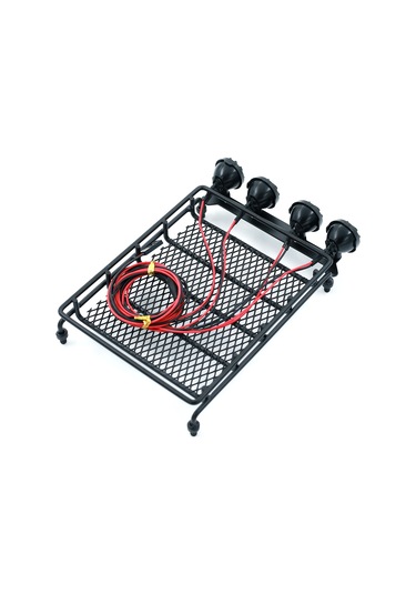 Symbee 1/14 1/12 1/10 Scx10 Cc01 Mn D90 D91 D99 Mn90 Mn99s Rc Araçlar İçin Led Aydınlatmalı Metal Bagaj Taşıyıcı