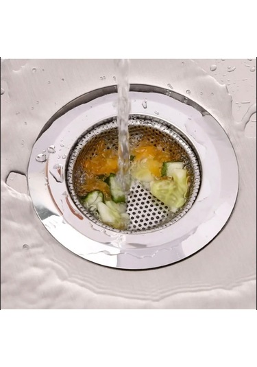 1 Adet Pratik Paslanmaz Çelik Lavabo Süzgeci 7,5 Cm Çelik Mutfak Lavabo Süzgeci Evye Süzgeç