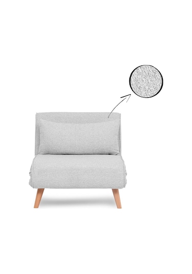 Folde 80 Tekli Yataklı Katlanır Koltuk Teddy Gri Gri