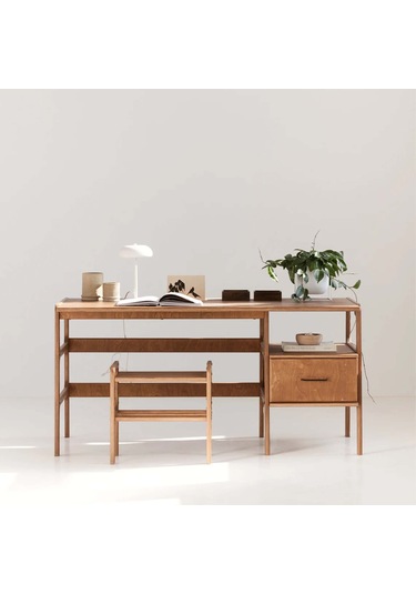 Woodesk Nordik Ahşap Çalışma Masası 180x60 Tik Renk Cpt4629-180 Teak