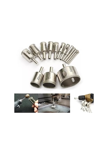 Moveevo 15 Adet El Delik Açıcı Elmas Matkap Ucu: Mermer, Granit, Seramik Çini İçin Hızlı Ve Temiz Kesim