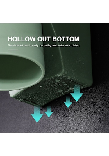 Neevoyu Yeşil Renkli, Deliksiz Duvar Kurulu Manyetik Fırça Bardak Seti - Su Tüpü Önleyici, Hızlı Kurutma, Odak Tasarımı Fırça Ve Macun Hariç Yeşil