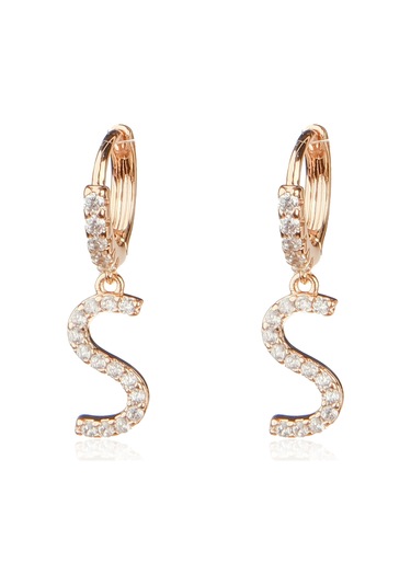 Lekka Design Kadın Kararmaz Çelik Lüks Küçük S Harf Küpe Altın