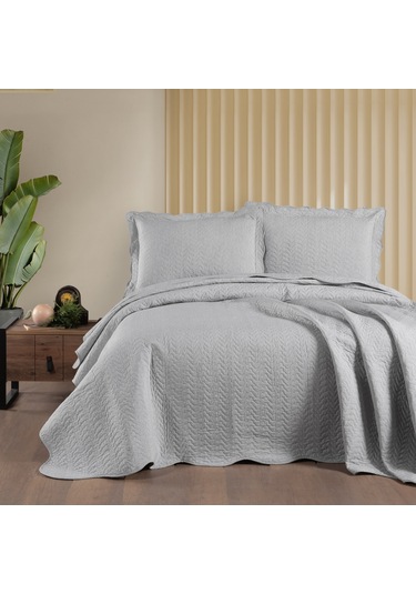 Schafer Elegance Yatak Örtüsü Seti 3 Parça-gri