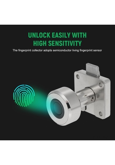 Besthome1 T21 Akıllı Parmak İzi Çekmece Kilidi - Şifresiz Anahtarsız Hızlı Açma, Taşınabilir Kompakt Tasarım