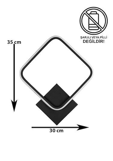 Kira Aplik Siyah Renk Gün Işığı Ledli Banyo Mutfak Duvar Aplik Siyah