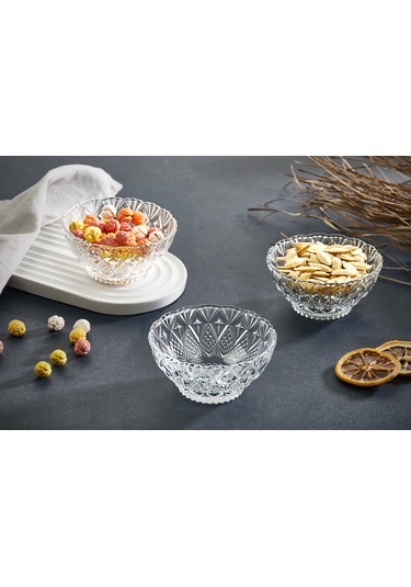 Kristalize 12'li Cam Kase Çerezlik Sunumluk 250cc Cam Kase