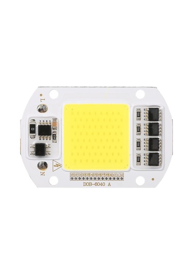 Symbee Beyaz 50w Cob Led Işık Çipi 60x40mm - Lensli, Aydınlatma/fener/akvaryum Dekorasyonu İçin Enerji Tasarruflu 220v Beyaz