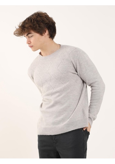 Dufy Gri Erkek Slim Fit O Yaka Triko - 97369 Gri