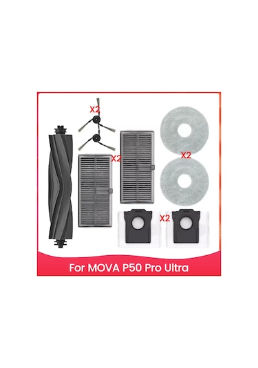 Mova P50 Pro Ultra Robot Süpürge İçin Yedek Aksesuarlar