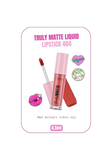 Callista Truly Matte Liquid Lipstick Mat Likit Ruj 404 Blushing Pink - Pembe