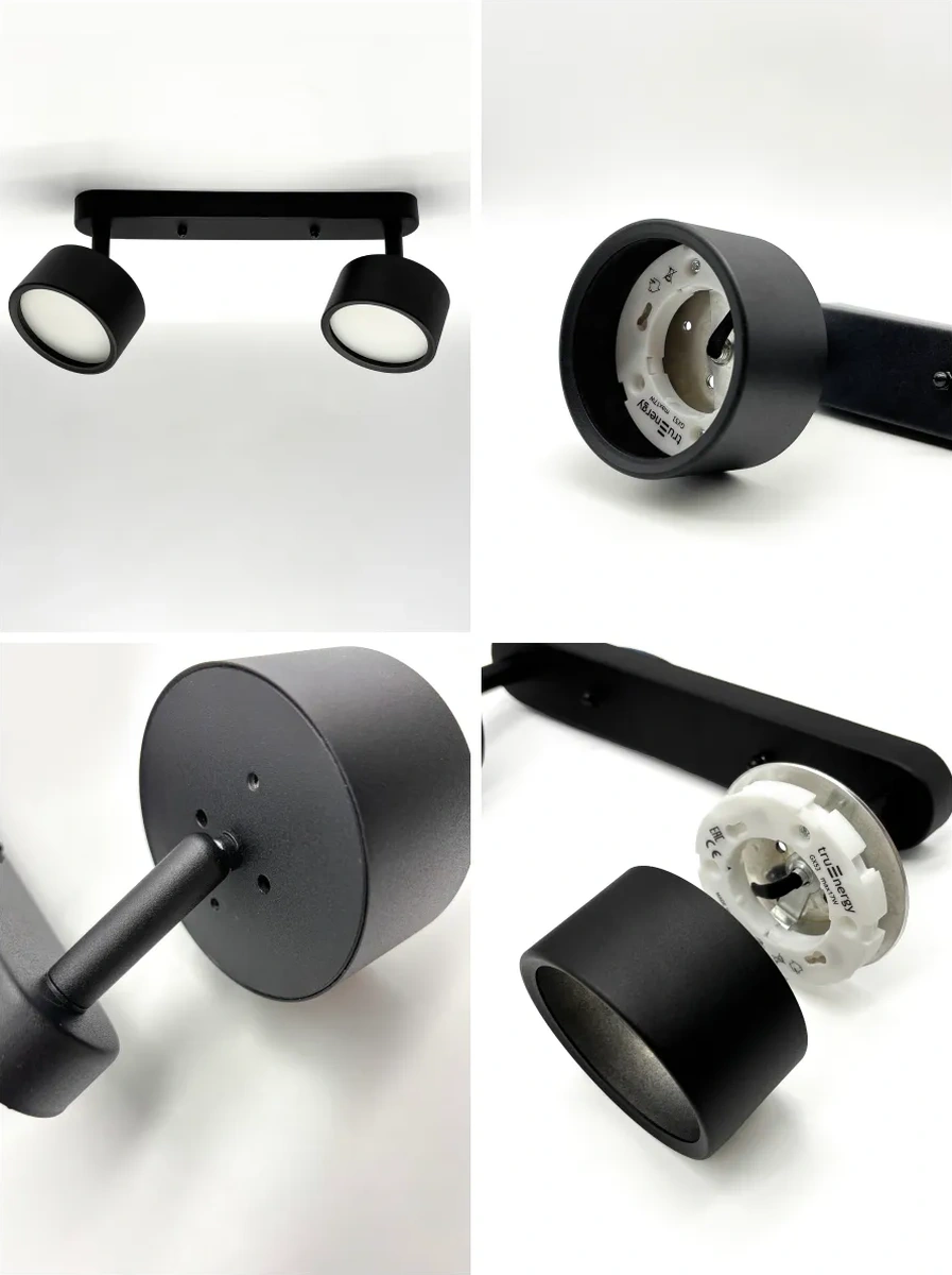 Truenergy Ev Ve Salon İçin Çiftli Duvar-tavan Aplik Lambası 295691232 Siyah