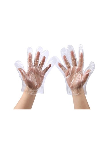 Şeffaf Poşet Hışır Eldiven 100'lü x 10 Paket L