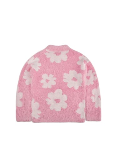 Kari Kız Çocuk İçin Kabarık Baskılı Kazak 420118254 Beyaz