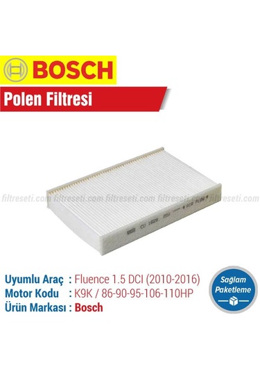Renault Fluence 1.5 Dcı Bosch  Polen Filtresi (2010-2016)
