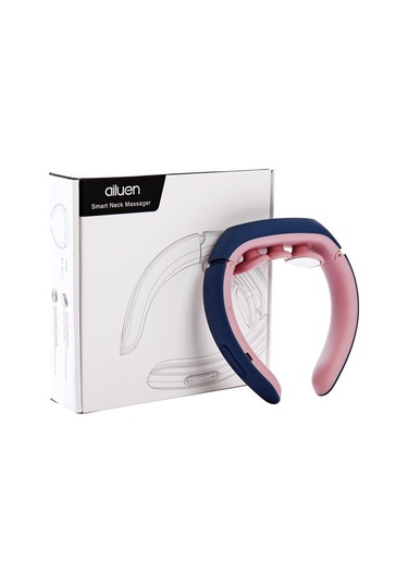 Xindoker Üç Başlı Akıllı Boyun Masaj Cihazı - Elektrikli Şok Dalgalı Isıtmalı Abs+silikon Boyun Bakıcısı Mavi Şarjlı Mavi