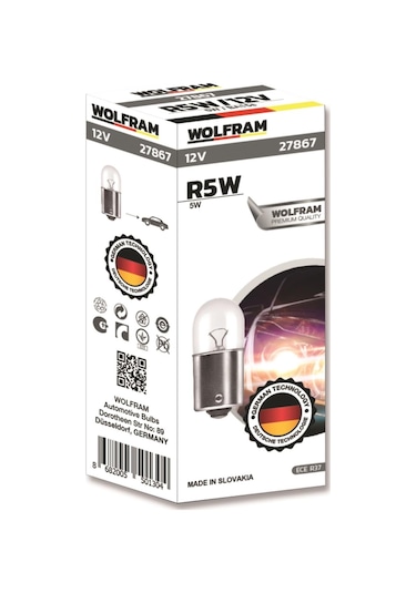 Wolfram R5W 67 Park Ampul 12V 5W 10 Adet
