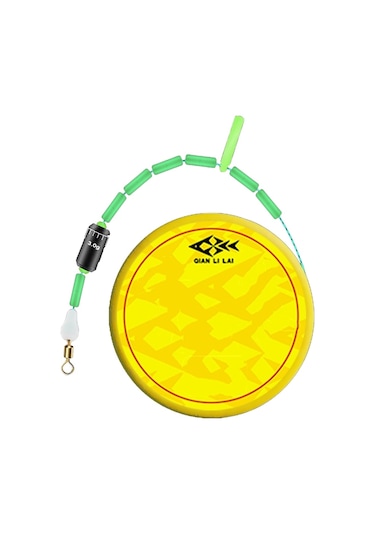 2 Adet Açık Hava Balıkçılık Anti-karışıklık Benekli Görünmez Misina Seti Ölçekli, Boyut: 7.2m 5.0 Sarı