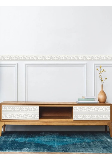 Sprintfox Kendinden Yapışkanlı Duvar Kağıdı Bordür Şeridi Ornamental 394888782 Gri