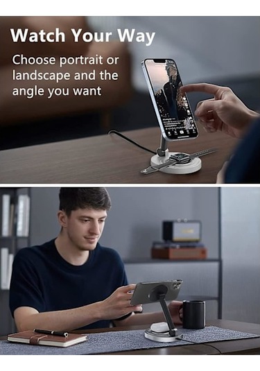 Magnetisk Trådlös Laddningsstativ För Magsafe-laddare, Hopfällbar 15w Snabb Trådlös Laddningsstation För Iphone 14/13/12