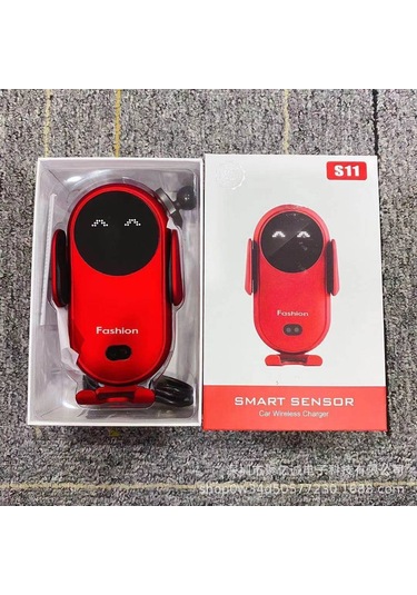 Youtek Kablosuz Akıllı Araç Şarj Cihazı Ve Otomatik Telefon Tutucu - Kırmızı Hediyelik Paketli