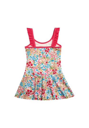 Uv Korumalı Askılı Elbise Mayo Kız Çocuk Yüzücü Mayo 5224 Beyaz Beyaz