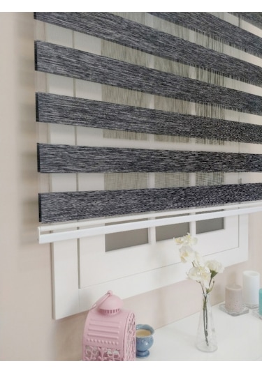 Venassa Antrasit Bambu Zebra Stor Güneşlik Perde