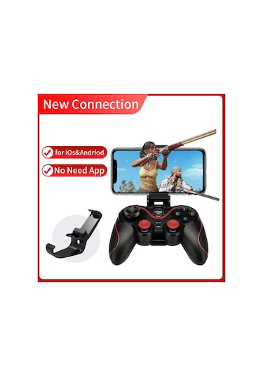 Kilifone - Telefon Oyun Aparatı S6 Bluetooth Mobil Oyun Konsolu - Siyah - T12830