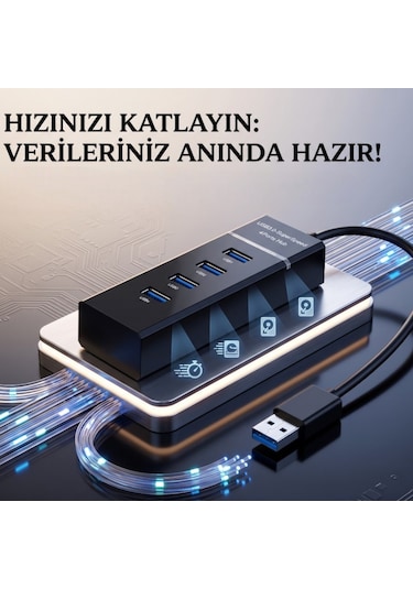 4 Portlu Süper Hızlı Usb 3.0 Çoklayıcı