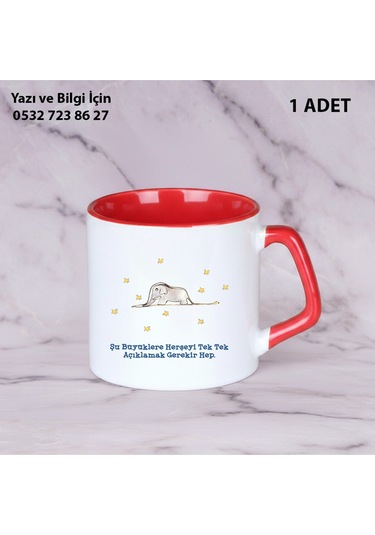 Küçük Prens Baskılı Kupa Bardak Kısakırmızı