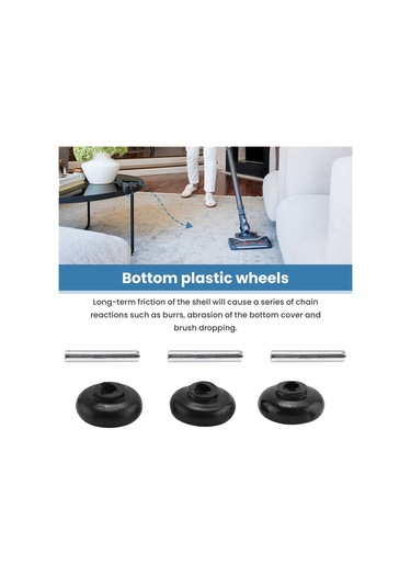 Sointeresting  Elektrikli Süpürge Powerhead'leri İçin 3x Akslar Ve Silindirler Motorlu Başlıklar Küçük Şaft Tekerlekleri Yedek