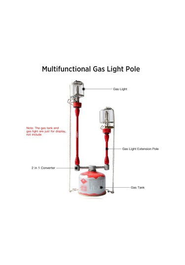 Lixada Lixada Açık Kamp Gaz Işık Uzatma Direği Açık Kamp Için Gümüş