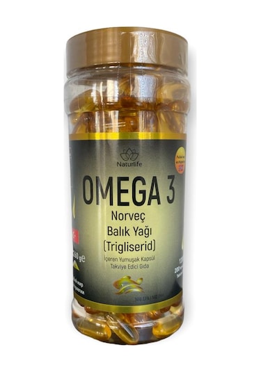 NATURLIFE Omaga-3 Norveç Yağı 1300 mg 200 Yumuşak Kapsül