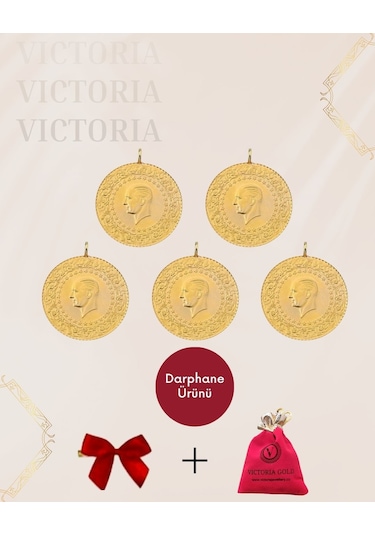 Vıctorıa Gold 5 Adet Yarım Altın -yeni Tarihli Kulplu 22 Ayar