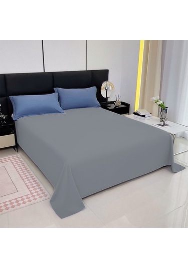 Yaozixa Lüks Otel Kalitesinde Yumuşak Mikrofiber Kraliçe Yatak Çarşafı - 230x220cm - Tüm Mevsimler İçin 112 Karakter Gri