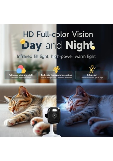 Elmpaly Heıyoucam 3mp Güvenlik Kamerası: 2.4g/5ghz Çift Bant, Renkli Gece Görüşü, İki Yönlü Ses, Hareket Algılama, Beyaz