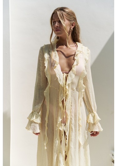 Freya Sarı Uzun Elbise sarı