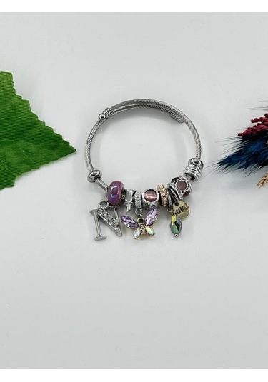 Bhs Life Kadın Charm N Harfi & Kelebek Çelik Bileklik