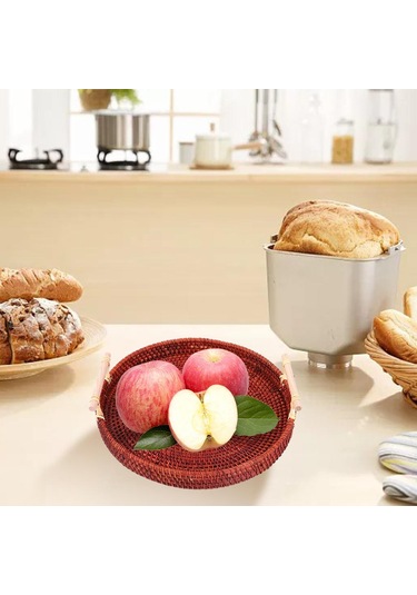 Suntek Gıda Meyve Tatlısı Depolama Için Dokuma Servis Tepsisi Koyu Kahverengi Orta Koyu Kahverengi