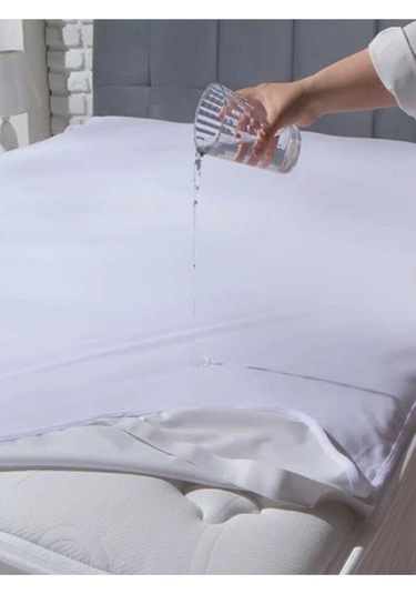 %100 Pamuk Lastikli Su Geçirmez Sıvı Geçirmez Yatak Koruyucu Yatak Alezi Beyaz