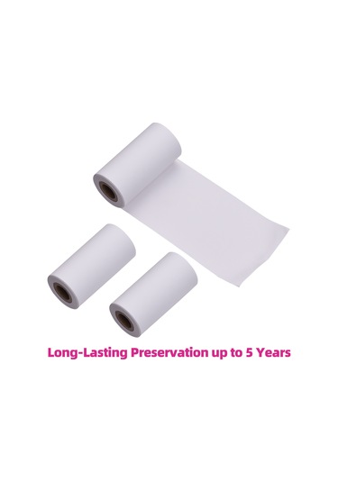 Yaleker Termal Kağıt 57x30mm Koyu Pembe Baskı 5 Yıl Saklama Süresi 3'lü Paket Bpa'sız Beyaz