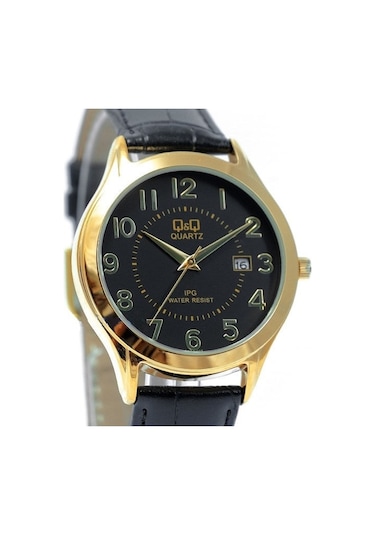 Q&q Ca04j115y Siyah Gold Rakamlı Takvimli Erkek Kol Saati