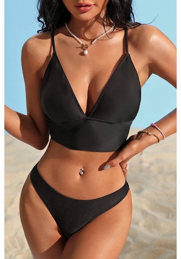 Angelsin Şık Bikini Takım Siyah