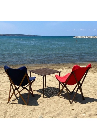 Bag The Joy Ahşap Masa Sandalye Seti Antrasit-Lacivert-60 60 55cm Kahverengi - Lacivert