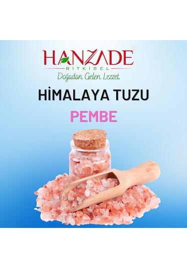 Hanzade Bitkisel Pembe Himalaya Tuzu Granül Tane 1 KG