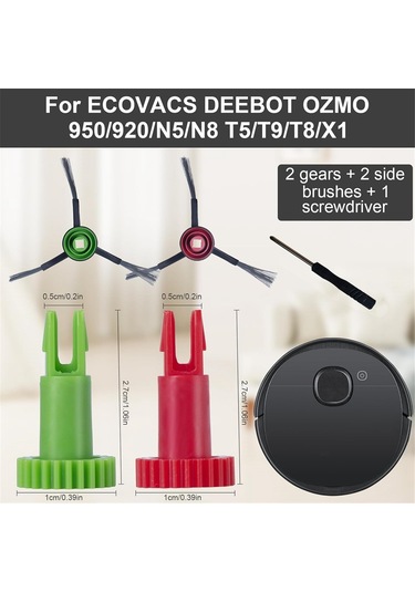 Sointeresting Ecovacs Deebot Ozmo 950/920 / N5 / N8 T5 / T9 / T8 / X1 Robot Süpürge İçin Yan Fırça Motoru Yedek Dişlisi