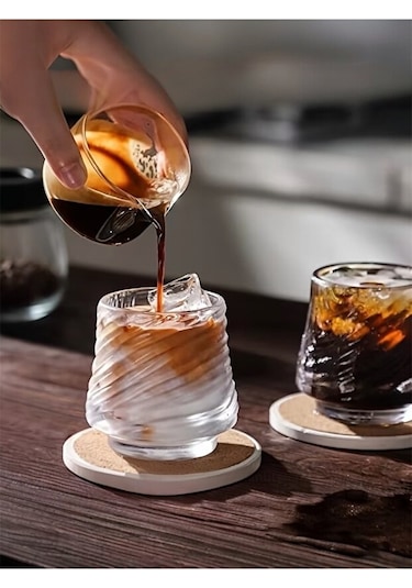 Premium Origami Serisi 2 Parça Espresso Ve Viski Cam Bardak Takımı Şeffaf