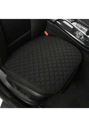 Araba Koltuk Deri Minderi 7 Parça Ön Ve Arka Oturak Sırt Dayama Minder Siyah Siyah