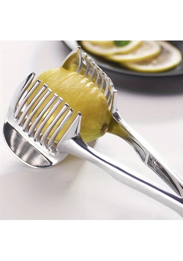 Trendooze 304 Kalite Paslanmaz Çelik Tek Elle Meyve Sebze Dilimleyici Gümüş Renk Gümüş